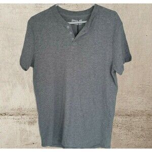 Men's V Neck T-Shirt Size Small Gray Short Sleeve Solid Vestige